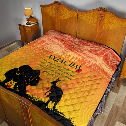 Australia ANZAC Day Quilt Koala and Kangaroo Respect Aboriginal Pattern