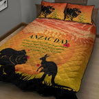 Australia ANZAC Day Quilt Bed Set Koala and Kangaroo Respect Aboriginal Pattern