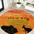 Australia ANZAC Day Round Carpet Koala and Kangaroo Respect Aboriginal Pattern