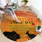 Australia ANZAC Day Round Carpet Koala and Kangaroo Respect Aboriginal Pattern
