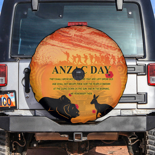 Australia ANZAC Day Spare Tire Cover Koala and Kangaroo Respect Aboriginal Pattern
