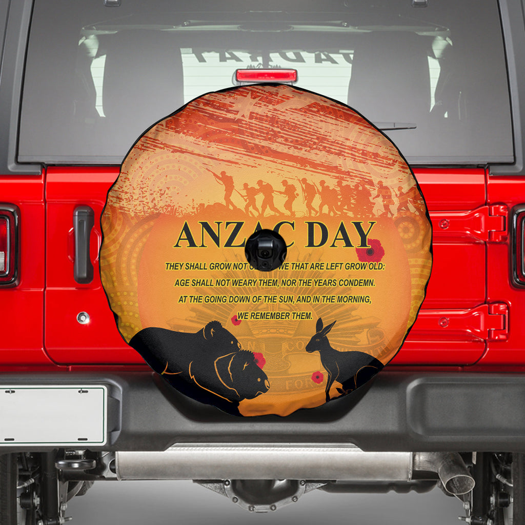 Australia ANZAC Day Spare Tire Cover Koala and Kangaroo Respect Aboriginal Pattern