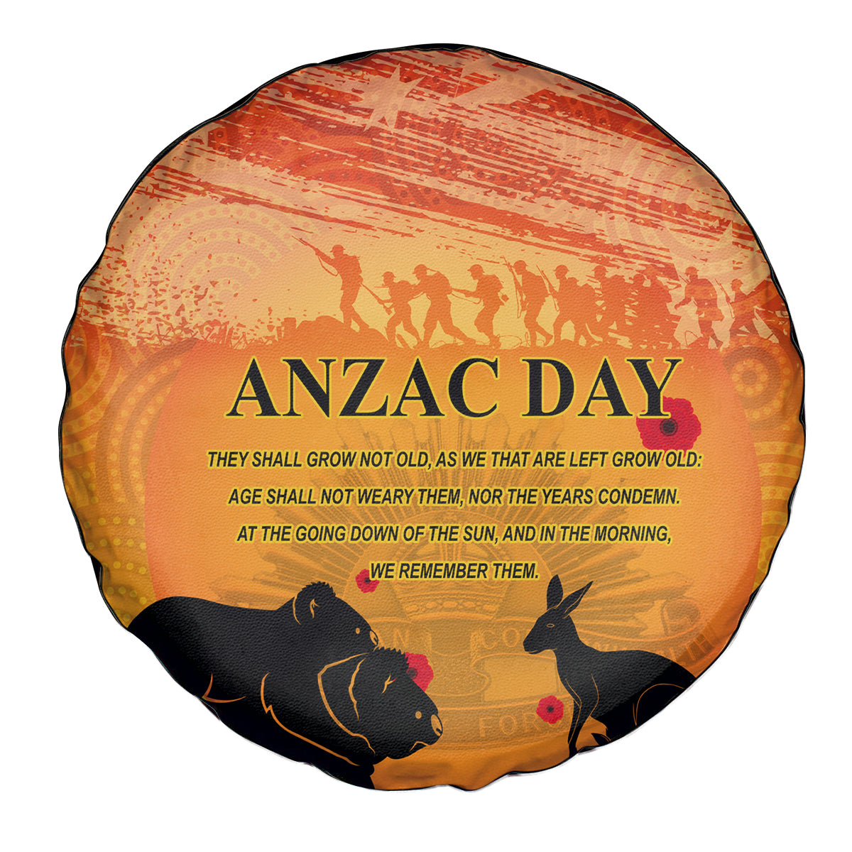 Australia ANZAC Day Spare Tire Cover Koala and Kangaroo Respect Aboriginal Pattern