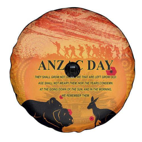 Australia ANZAC Day Spare Tire Cover Koala and Kangaroo Respect Aboriginal Pattern