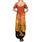 Australia ANZAC Day Summer Maxi Dress Koala and Kangaroo Respect Aboriginal Pattern