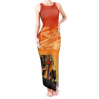 Australia ANZAC Day Tank Maxi Dress Koala and Kangaroo Respect Aboriginal Pattern
