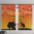 Australia ANZAC Day Window Curtain Koala and Kangaroo Respect Aboriginal Pattern