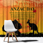 Australia ANZAC Day Window Curtain Koala and Kangaroo Respect Aboriginal Pattern