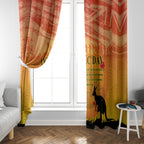 Australia ANZAC Day Window Curtain Koala and Kangaroo Respect Aboriginal Pattern
