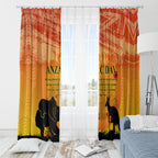 Australia ANZAC Day Window Curtain Koala and Kangaroo Respect Aboriginal Pattern