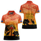 Australia ANZAC Day Women Polo Shirt Koala and Kangaroo Respect Aboriginal Pattern