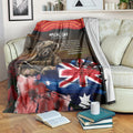 Australia ANZAC Day Blanket Koala and Kangaroo Red Poppy Flower Field Aboriginal Pattern