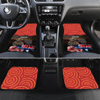 Australia ANZAC Day Car Mats Koala and Kangaroo Red Poppy Flower Field Aboriginal Pattern