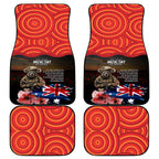 Australia ANZAC Day Car Mats Koala and Kangaroo Red Poppy Flower Field Aboriginal Pattern