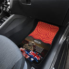 Australia ANZAC Day Car Mats Koala and Kangaroo Red Poppy Flower Field Aboriginal Pattern
