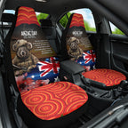 Australia ANZAC Day Car Seat Cover Koala and Kangaroo Red Poppy Flower Field Aboriginal Pattern