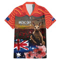 Australia ANZAC Day Family Matching Mermaid Dress and Hawaiian Shirt Koala and Kangaroo Red Poppy Flower Field Aboriginal Pattern