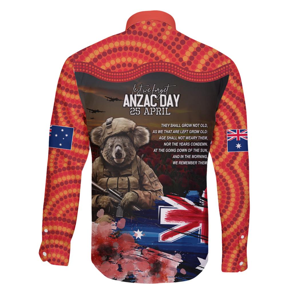 Australia ANZAC Day Family Matching Puletasi and Hawaiian Shirt Koala and Kangaroo Red Poppy Flower Field Aboriginal Pattern