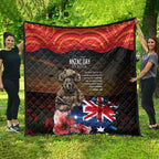 Australia ANZAC Day Quilt Koala and Kangaroo Red Poppy Flower Field Aboriginal Pattern