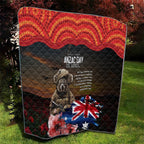 Australia ANZAC Day Quilt Koala and Kangaroo Red Poppy Flower Field Aboriginal Pattern