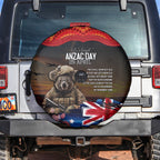 Australia ANZAC Day Spare Tire Cover Koala and Kangaroo Red Poppy Flower Field Aboriginal Pattern