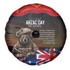 Australia ANZAC Day Spare Tire Cover Koala and Kangaroo Red Poppy Flower Field Aboriginal Pattern