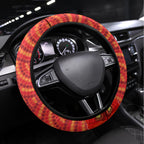 Australia ANZAC Day Steering Wheel Cover Koala and Kangaroo Red Poppy Flower Field Aboriginal Pattern