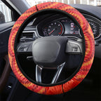 Australia ANZAC Day Steering Wheel Cover Koala and Kangaroo Red Poppy Flower Field Aboriginal Pattern