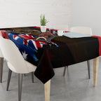Australia ANZAC Day Tablecloth Koala and Kangaroo Red Poppy Flower Field Aboriginal Pattern