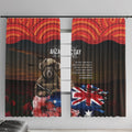 Australia ANZAC Day Window Curtain Koala and Kangaroo Red Poppy Flower Field Aboriginal Pattern
