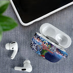 New Zealand Merry Christmas AirPods Case Maori Tribal Pattern with Xmas Tui Bird