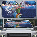 New Zealand Merry Christmas Auto Sun Shade Maori Tribal Pattern with Xmas Tui Bird
