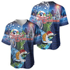 New Zealand Merry Christmas Baseball Jersey Maori Tribal Pattern with Xmas Tui Bird