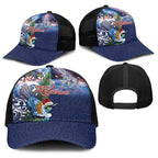 New Zealand Merry Christmas Baseball Net Cap Maori Tribal Pattern with Xmas Tui Bird