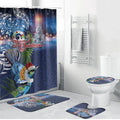 New Zealand Merry Christmas Bathroom Set Maori Tribal Pattern with Xmas Tui Bird