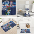 New Zealand Merry Christmas Bathroom Set Maori Tribal Pattern with Xmas Tui Bird