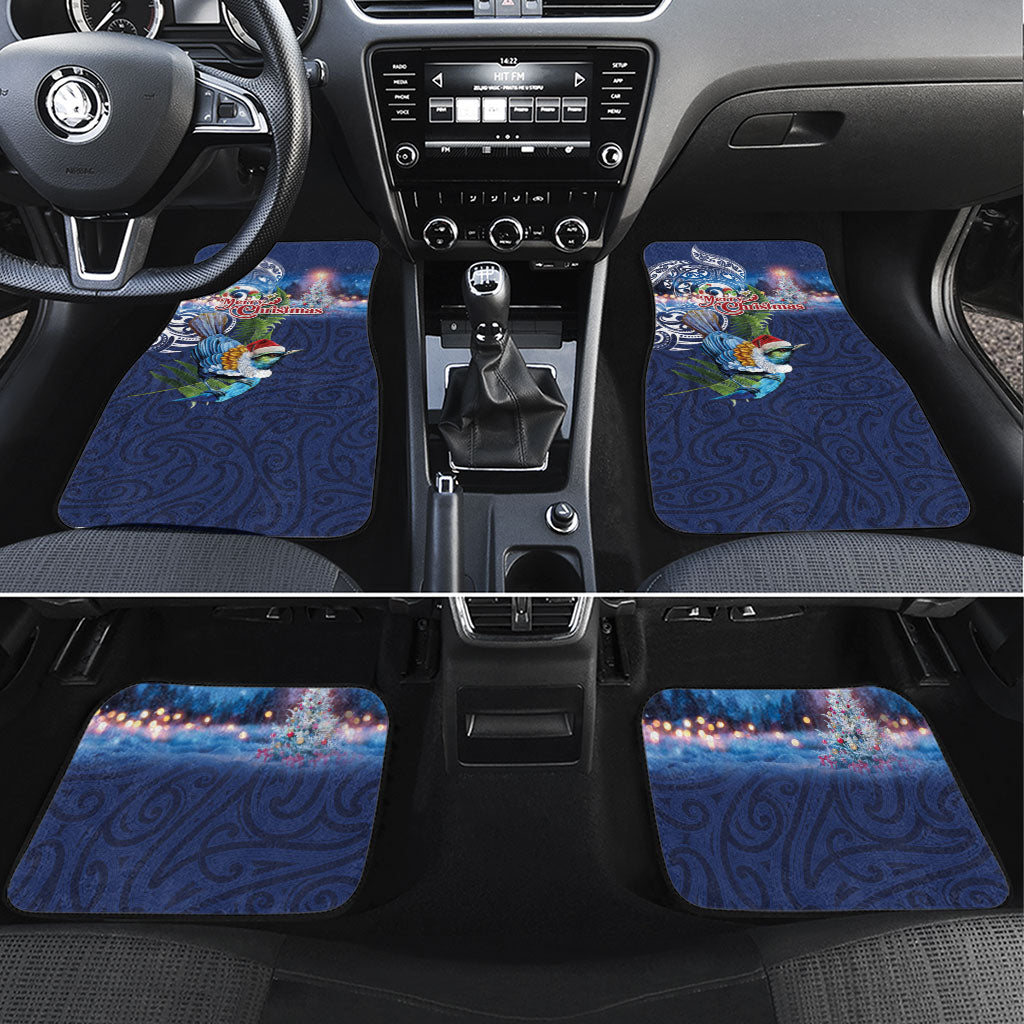 New Zealand Merry Christmas Car Mats Maori Tribal Pattern with Xmas Tui Bird