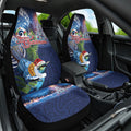 New Zealand Merry Christmas Car Seat Cover Maori Tribal Pattern with Xmas Tui Bird