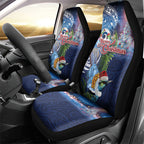 New Zealand Merry Christmas Car Seat Cover Maori Tribal Pattern with Xmas Tui Bird
