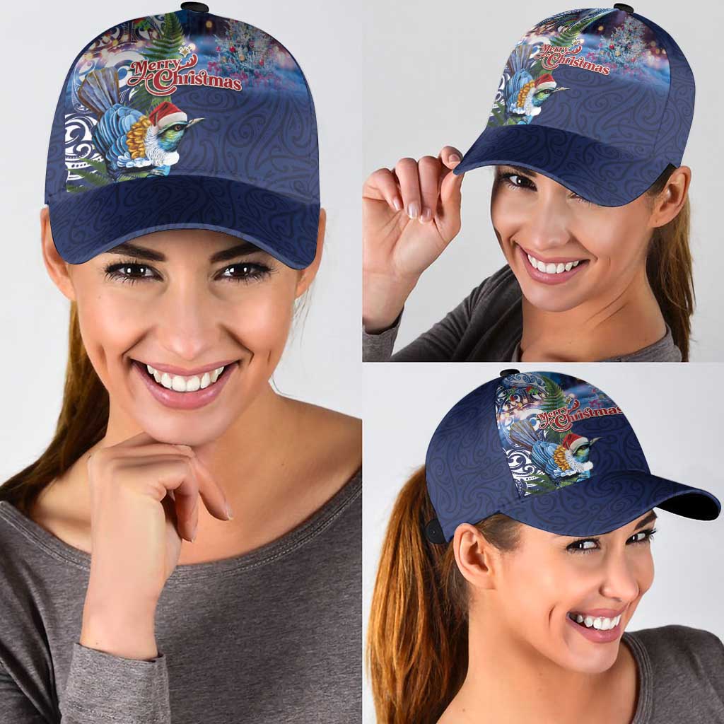 New Zealand Merry Christmas Classic Cap Maori Tribal Pattern with Xmas Tui Bird