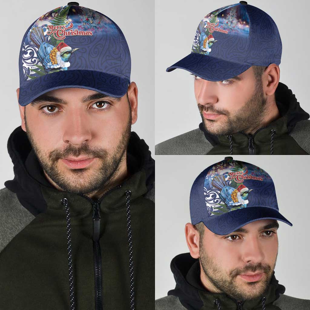 New Zealand Merry Christmas Classic Cap Maori Tribal Pattern with Xmas Tui Bird