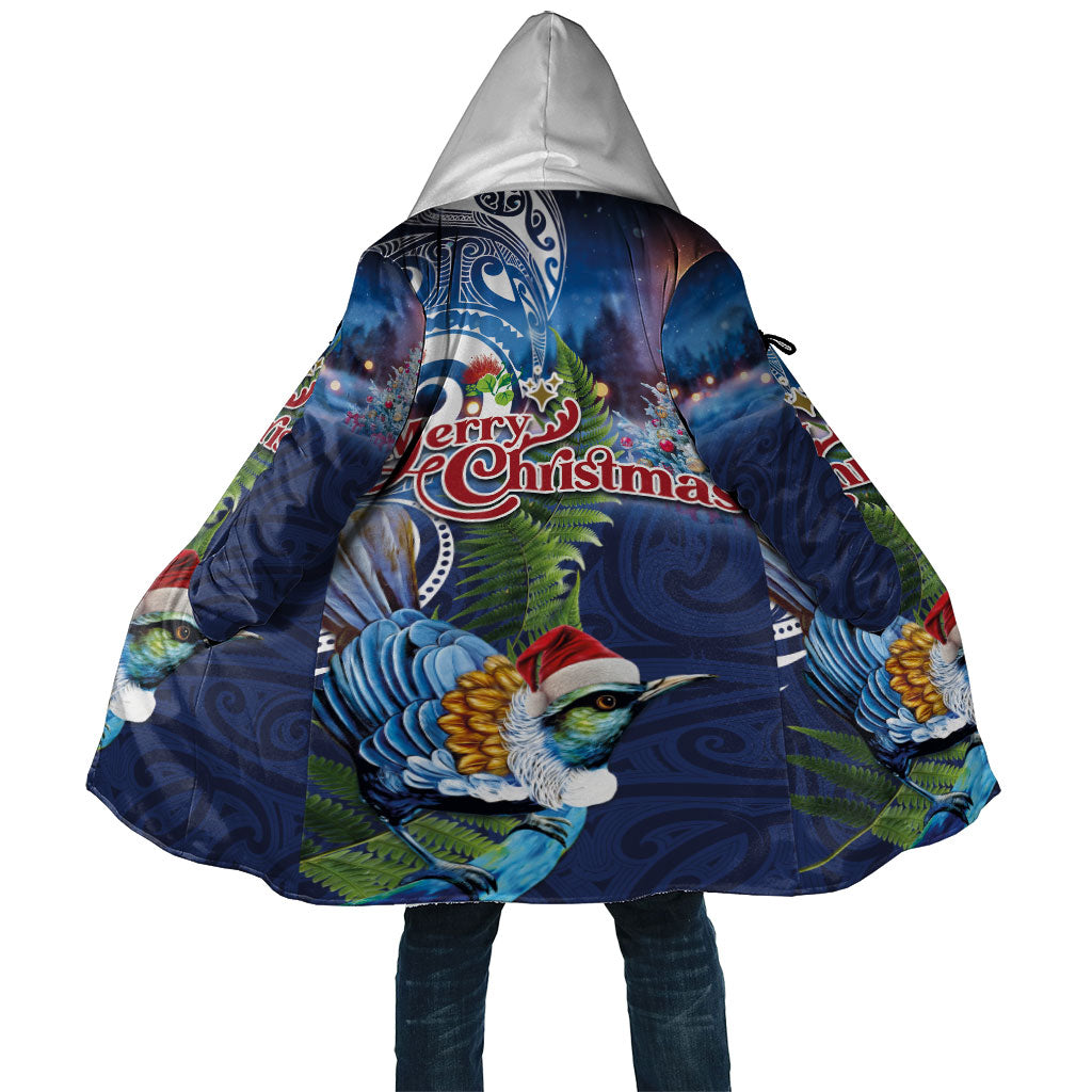 New Zealand Merry Christmas Cloak Maori Tribal Pattern with Xmas Tui Bird