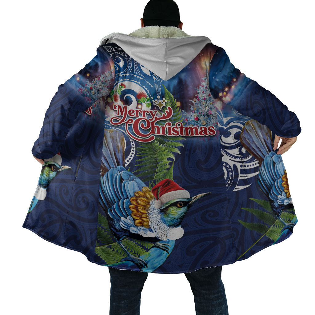 New Zealand Merry Christmas Cloak Maori Tribal Pattern with Xmas Tui Bird