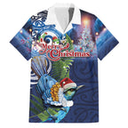 New Zealand Merry Christmas Family Matching Mermaid Dress and Hawaiian Shirt Maori Tribal Pattern with Xmas Tui Bird