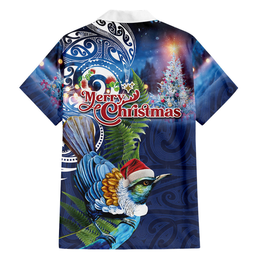 New Zealand Merry Christmas Family Matching Mermaid Dress and Hawaiian Shirt Maori Tribal Pattern with Xmas Tui Bird