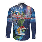 New Zealand Merry Christmas Family Matching Puletasi and Hawaiian Shirt Maori Tribal Pattern with Xmas Tui Bird