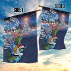 New Zealand Merry Christmas Garden Flag Maori Tribal Pattern with Xmas Tui Bird