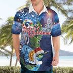 New Zealand Merry Christmas Hawaiian Shirt Maori Tribal Pattern with Xmas Tui Bird