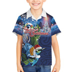New Zealand Merry Christmas Hawaiian Shirt Maori Tribal Pattern with Xmas Tui Bird