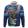 New Zealand Merry Christmas Hoodie Maori Tribal Pattern with Xmas Tui Bird